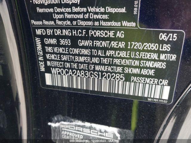 Photo 8 VIN: WP0CA2A83GS120285 - PORSCHE BOXSTER 