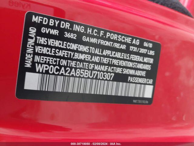 Photo 8 VIN: WP0CA2A85BU710307 - PORSCHE BOXSTER 