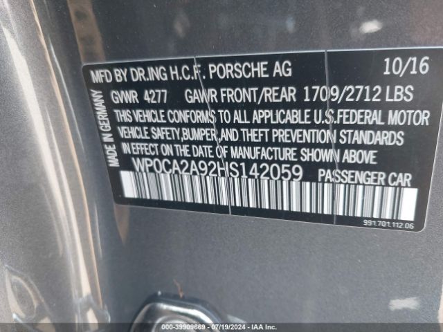 Photo 8 VIN: WP0CA2A92HS142059 - PORSCHE 911 