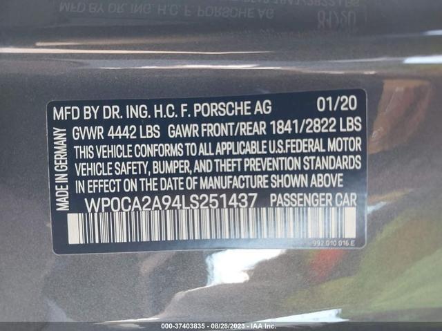 Photo 8 VIN: WP0CA2A94LS251437 - PORSCHE 911 