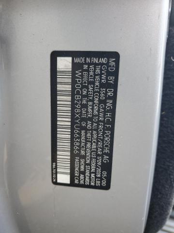Photo 12 VIN: WP0CB298XYU663866 - PORSCHE BOXSTER S 