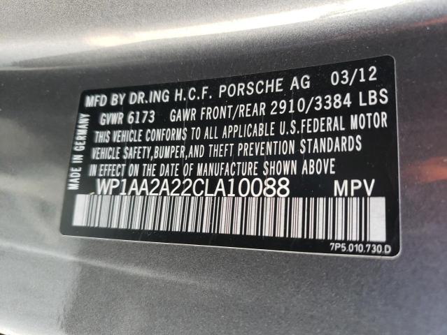 Photo 12 VIN: WP1AA2A22CLA10088 - PORSCHE CAYENNE 