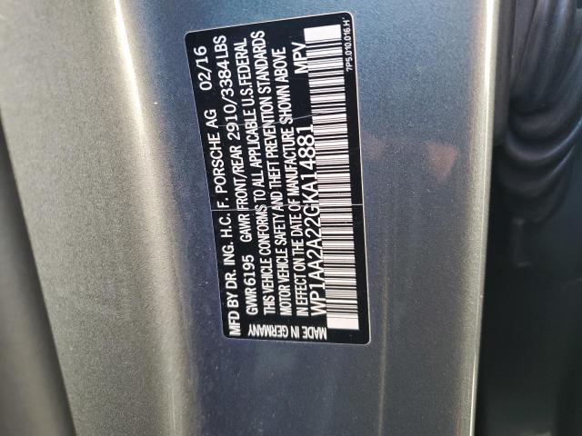 Photo 12 VIN: WP1AA2A22GKA14881 - PORSCHE CAYENNE 