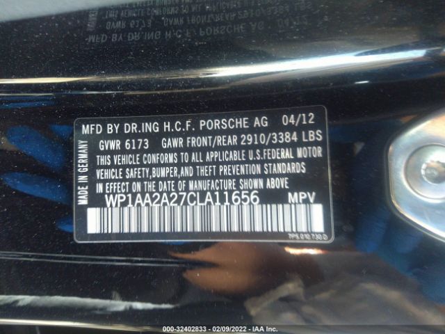 Photo 8 VIN: WP1AA2A27CLA11656 - PORSCHE CAYENNE 