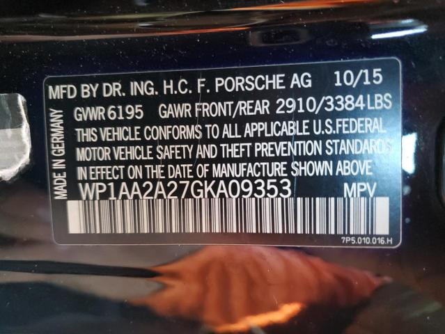 Photo 12 VIN: WP1AA2A27GKA09353 - PORSCHE CAYENNE 