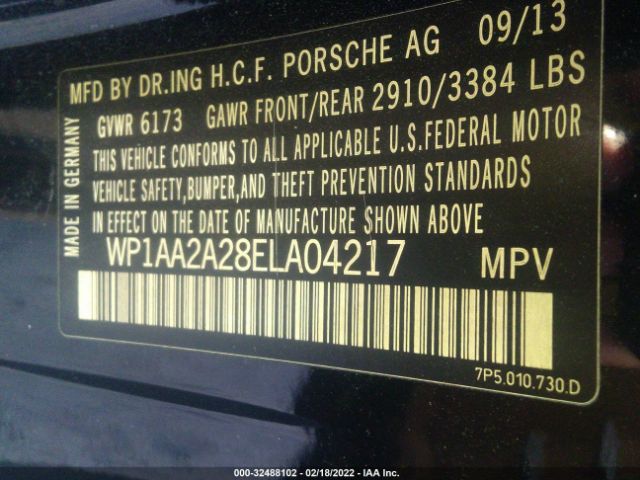 Photo 8 VIN: WP1AA2A28ELA04217 - PORSCHE CAYENNE 