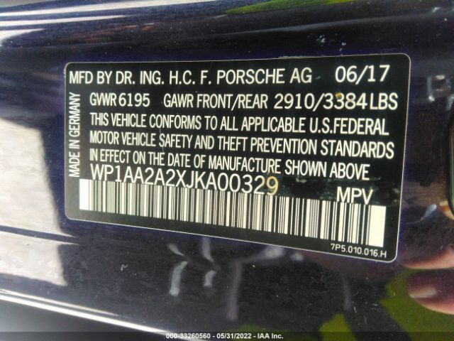 Photo 8 VIN: WP1AA2A2XJKA00329 - PORSCHE CAYENNE 