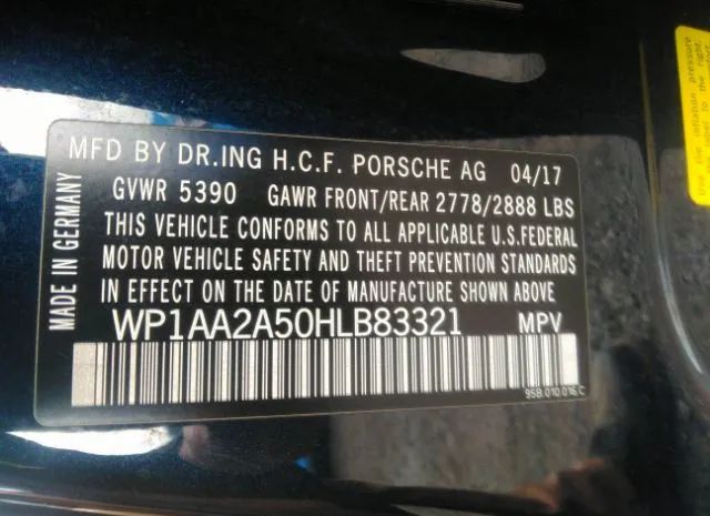 Photo 8 VIN: WP1AA2A50HLB83321 - PORSCHE MACAN 