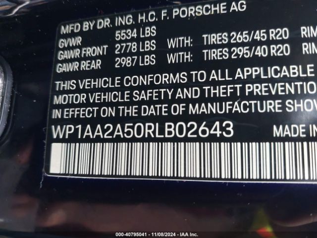 Photo 8 VIN: WP1AA2A50RLB02643 - PORSCHE MACAN 