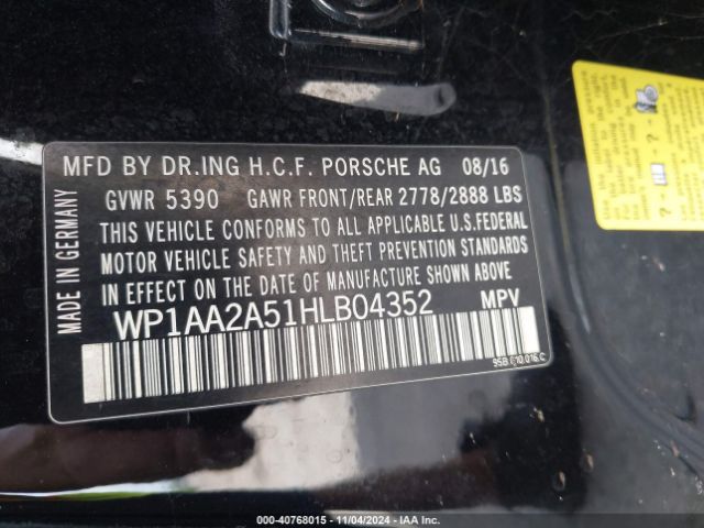 Photo 8 VIN: WP1AA2A51HLB04352 - PORSCHE MACAN 