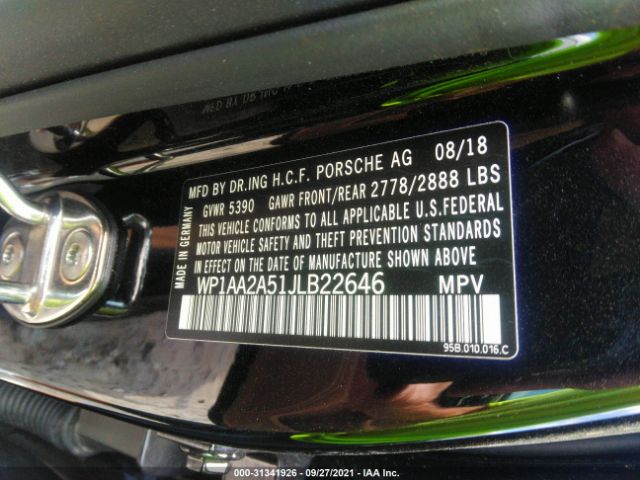 Photo 8 VIN: WP1AA2A51JLB22646 - PORSCHE MACAN 