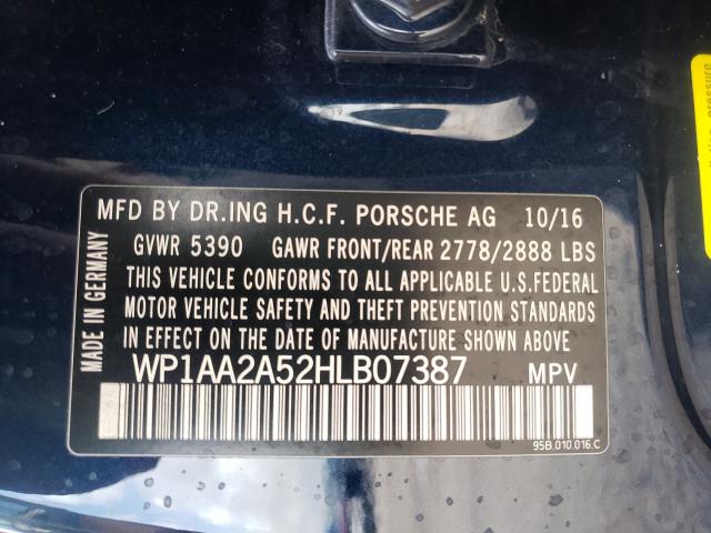 Photo 9 VIN: WP1AA2A52HLB07387 - PORSCHE MACAN 