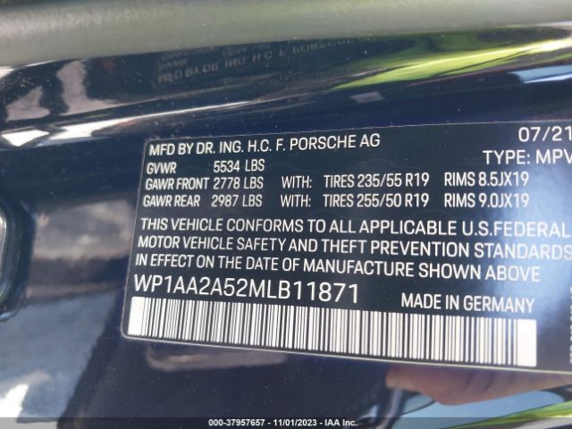 Photo 8 VIN: WP1AA2A52MLB11871 - PORSCHE MACAN 