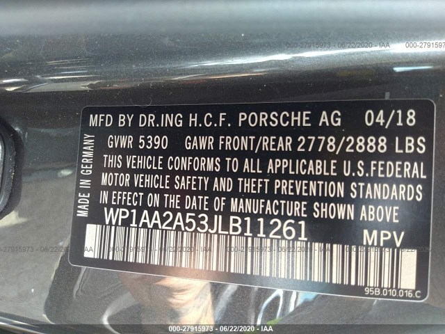 Photo 8 VIN: WP1AA2A53JLB11261 - PORSCHE MACAN 