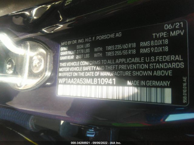 Photo 8 VIN: WP1AA2A53MLB10941 - PORSCHE MACAN 