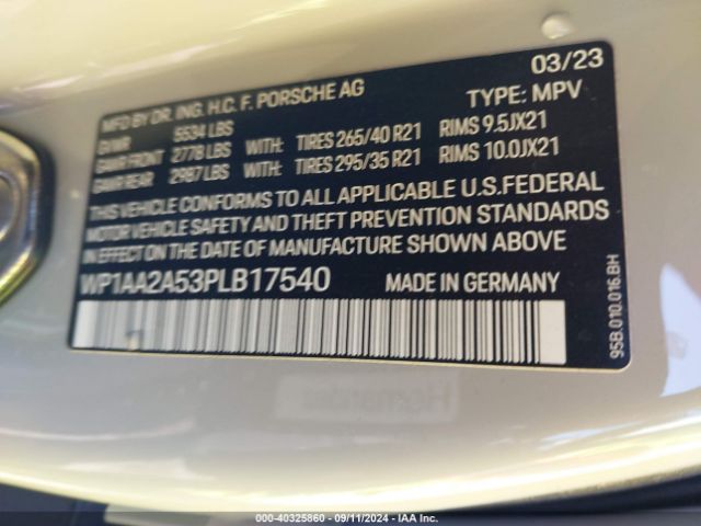 Photo 8 VIN: WP1AA2A53PLB17540 - PORSCHE MACAN 