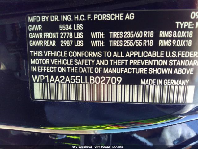 Photo 8 VIN: WP1AA2A55LLB02709 - PORSCHE MACAN 