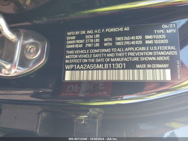 Photo 8 VIN: WP1AA2A55MLB11301 - PORSCHE MACAN 