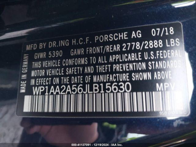 Photo 8 VIN: WP1AA2A56JLB15630 - PORSCHE MACAN 