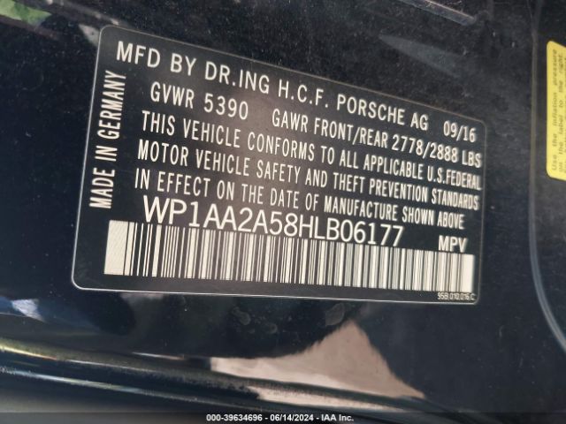 Photo 8 VIN: WP1AA2A58HLB06177 - PORSCHE MACAN 