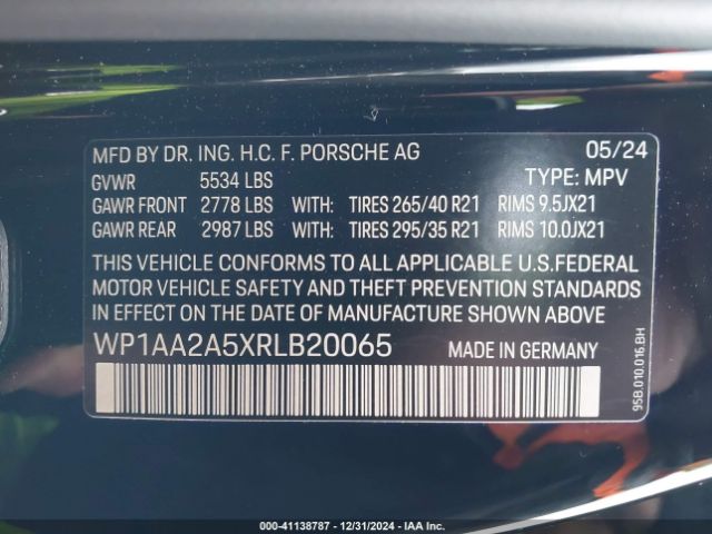 Photo 8 VIN: WP1AA2A5XRLB20065 - PORSCHE MACAN 