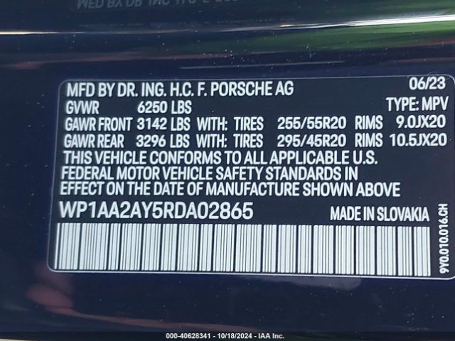 Photo 8 VIN: WP1AA2AY5RDA02865 - PORSCHE CAYENNE 