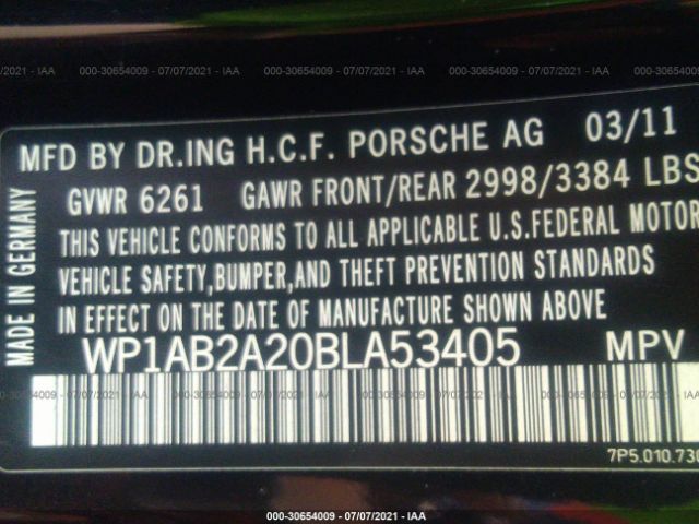 Photo 8 VIN: WP1AB2A20BLA53405 - PORSCHE CAYENNE 