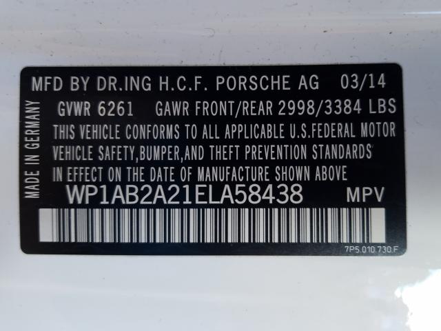 Photo 9 VIN: WP1AB2A21ELA58438 - PORSCHE CAYENNE S 