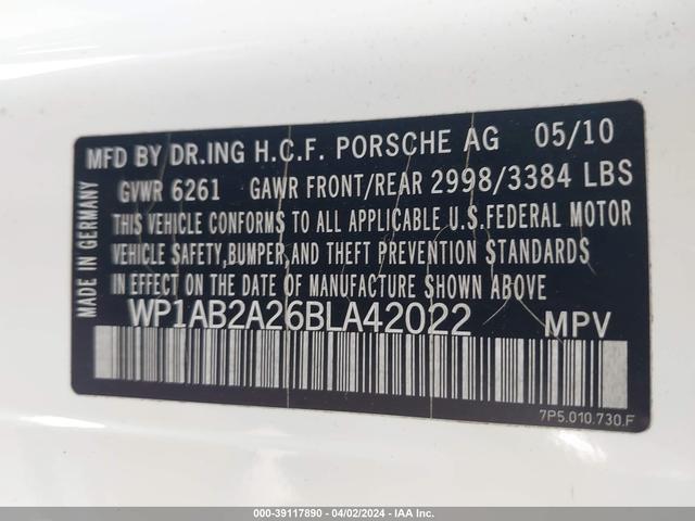 Photo 8 VIN: WP1AB2A26BLA42022 - PORSCHE CAYENNE 