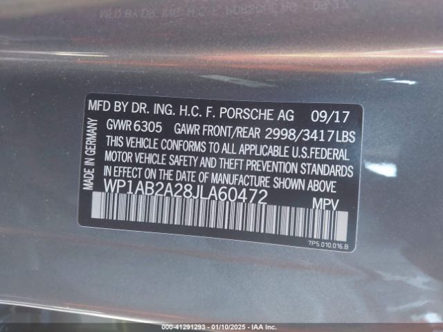 Photo 8 VIN: WP1AB2A28JLA60472 - PORSCHE CAYENNE 