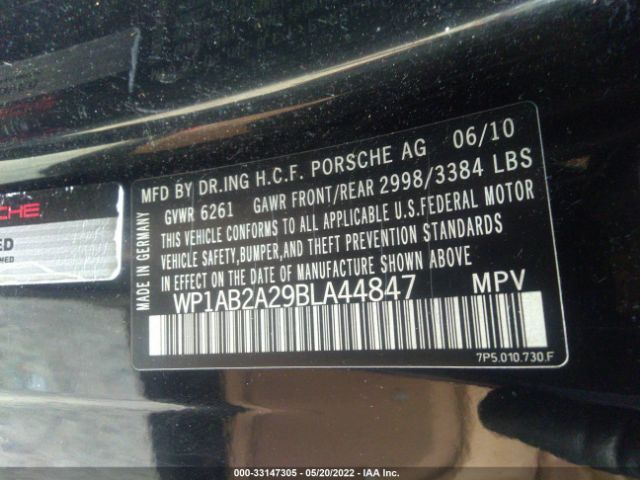 Photo 8 VIN: WP1AB2A29BLA44847 - PORSCHE CAYENNE 