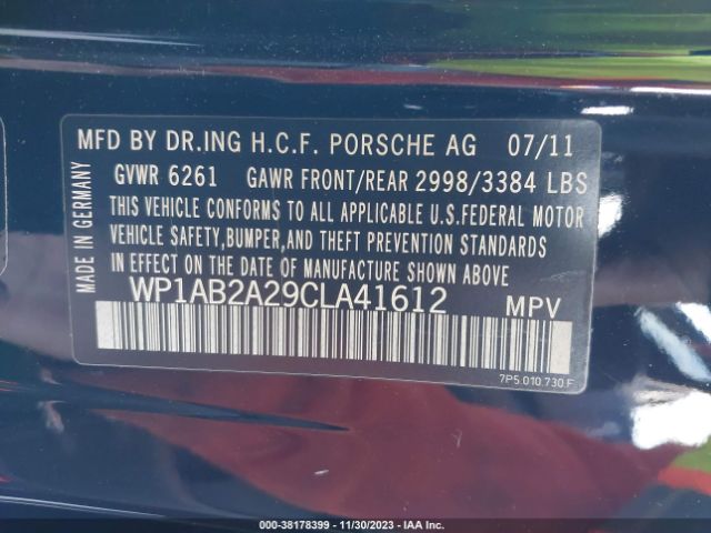 Photo 8 VIN: WP1AB2A29CLA41612 - PORSCHE CAYENNE 