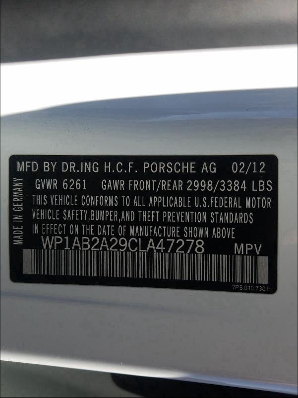 Photo 9 VIN: WP1AB2A29CLA47278 - PORSCHE CAYENNE S 