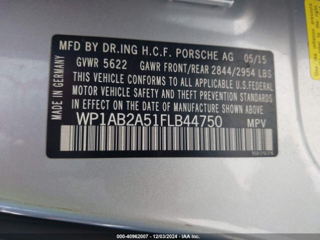 Photo 8 VIN: WP1AB2A51FLB44750 - PORSCHE MACAN 