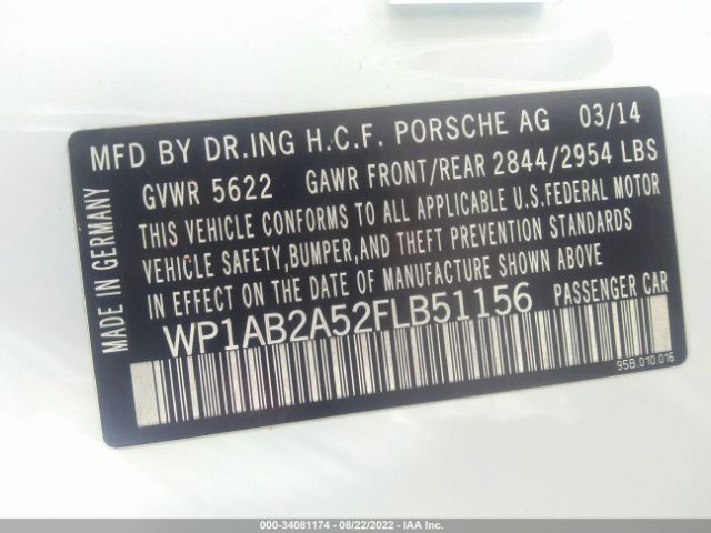 Photo 8 VIN: WP1AB2A52FLB51156 - PORSCHE MACAN 