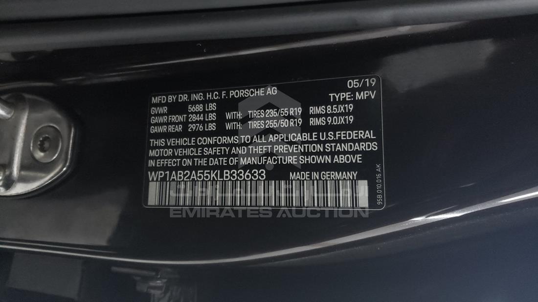 Photo 1 VIN: WP1AB2A55KLB33633 - PORSCHE MACAN 