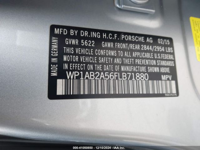 Photo 8 VIN: WP1AB2A56FLB71880 - PORSCHE MACAN 