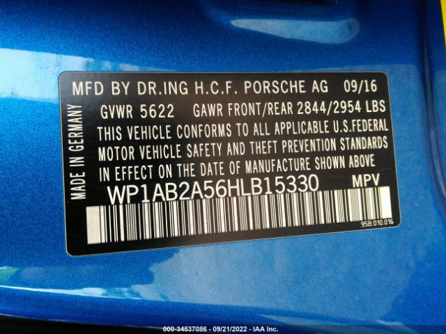 Photo 8 VIN: WP1AB2A56HLB15330 - PORSCHE MACAN 