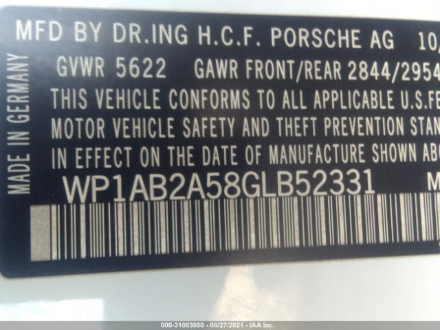 Photo 8 VIN: WP1AB2A58GLB52331 - PORSCHE MACAN 