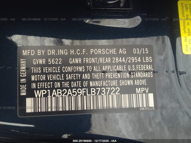 Photo 8 VIN: WP1AB2A59FLB73722 - PORSCHE MACAN-S 