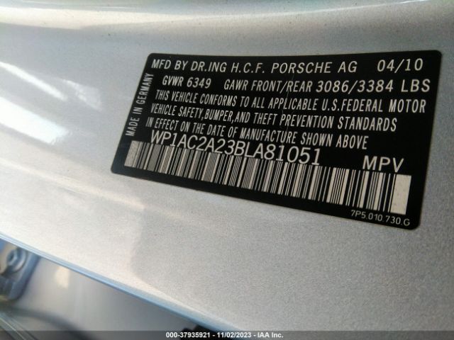 Photo 8 VIN: WP1AC2A23BLA81051 - PORSCHE CAYENNE 