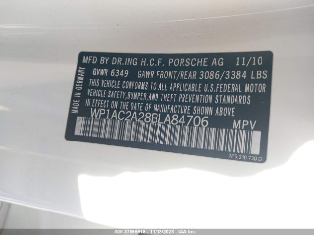 Photo 8 VIN: WP1AC2A28BLA84706 - PORSCHE CAYENNE 