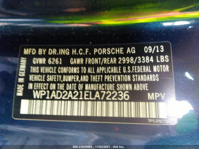 Photo 8 VIN: WP1AD2A21ELA72236 - PORSCHE CAYENNE 