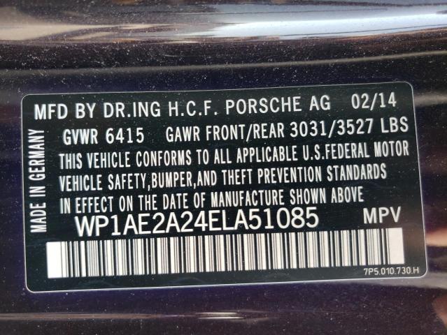 Photo 12 VIN: WP1AE2A24ELA51085 - PORSCHE CAYENNE 