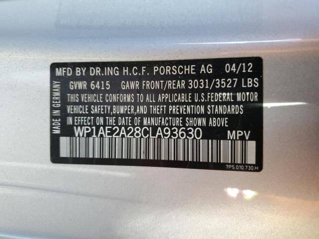 Photo 12 VIN: WP1AE2A28CLA93630 - PORSCHE CAYENNE S 