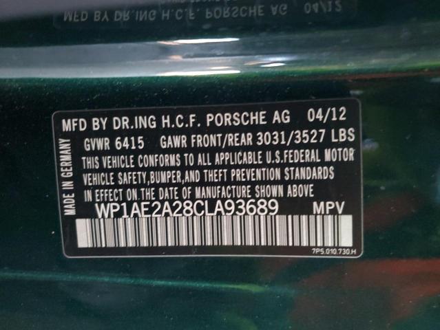 Photo 11 VIN: WP1AE2A28CLA93689 - PORSCHE CAYENNE 