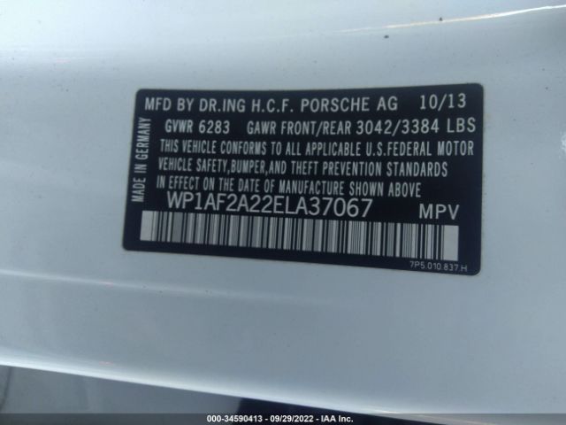 Photo 8 VIN: WP1AF2A22ELA37067 - PORSCHE CAYENNE 