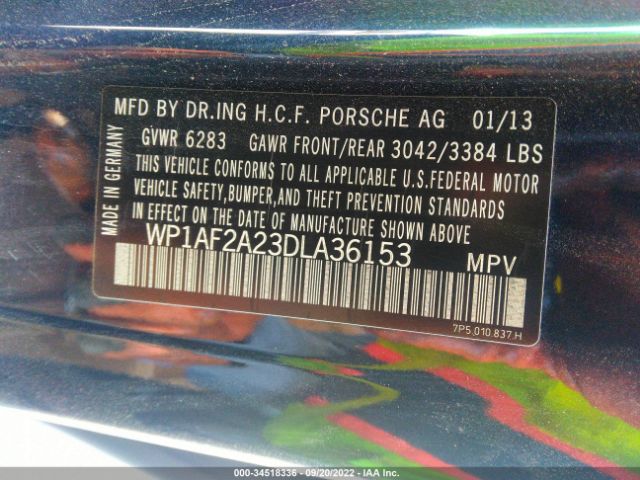 Photo 8 VIN: WP1AF2A23DLA36153 - PORSCHE CAYENNE 