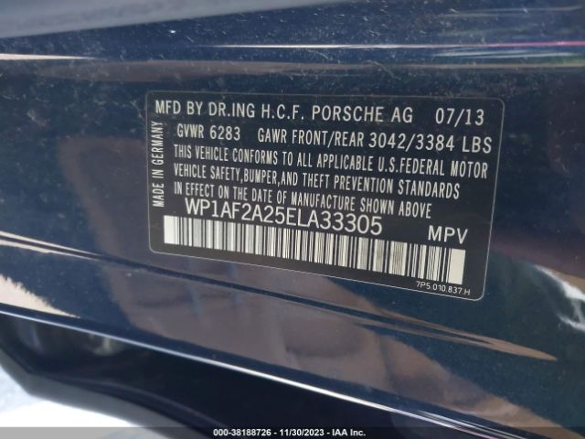 Photo 8 VIN: WP1AF2A25ELA33305 - PORSCHE CAYENNE 