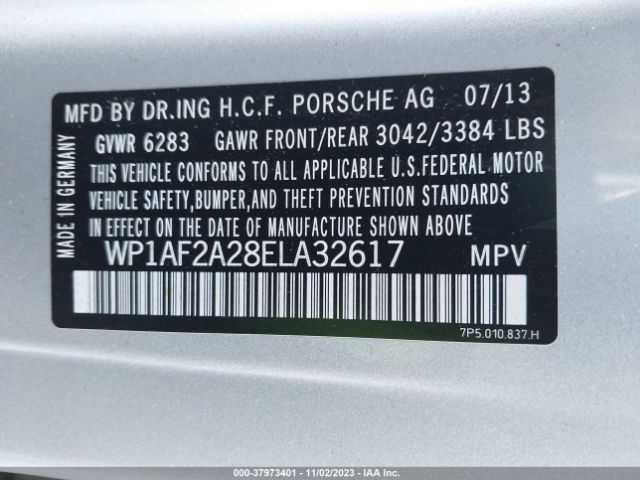 Photo 8 VIN: WP1AF2A28ELA32617 - PORSCHE CAYENNE 